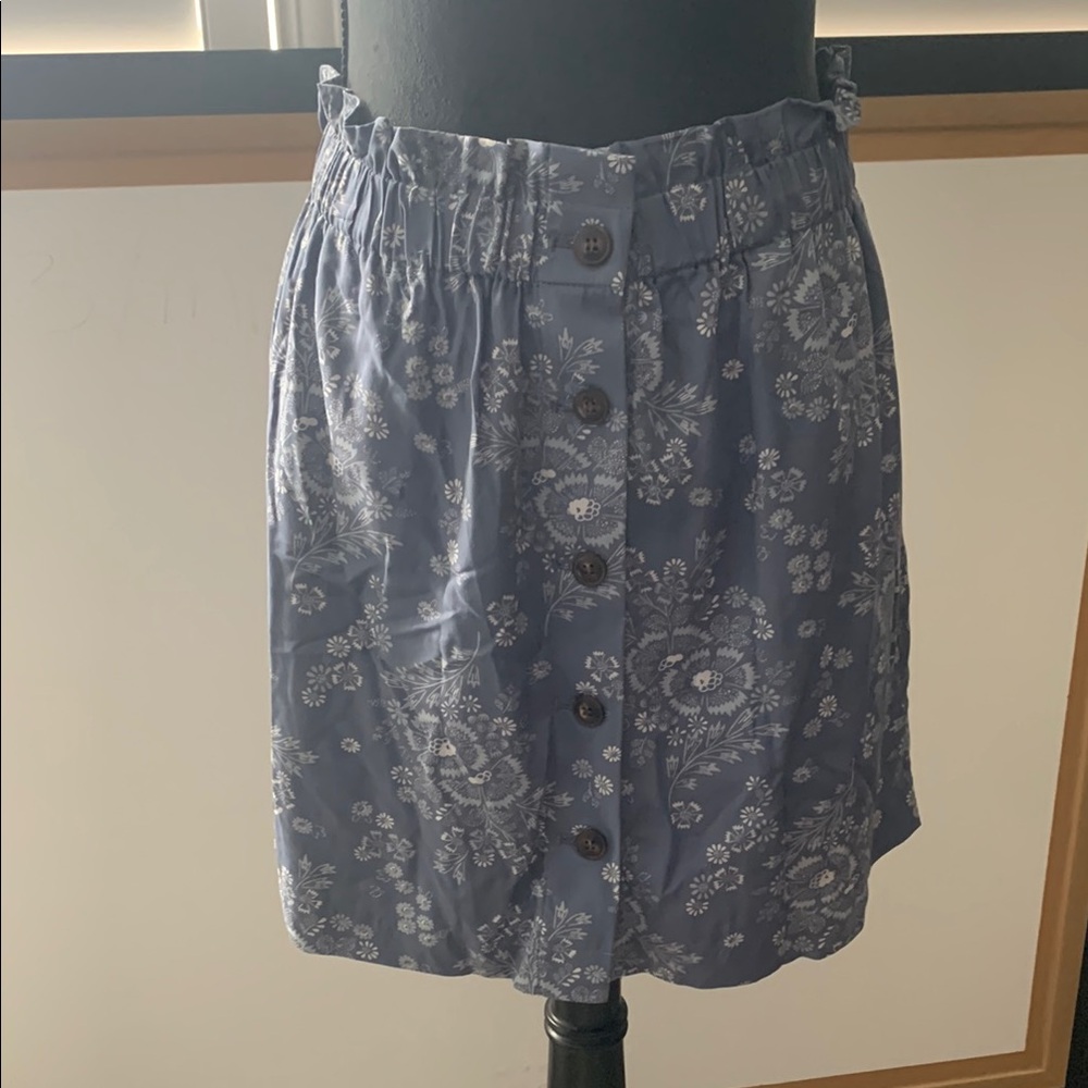 NWT Madewell Button-Front Floral Mini Skirt